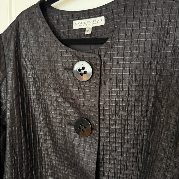 Harve Benard Black Textured Cape Jacket - Picture 2 of 3